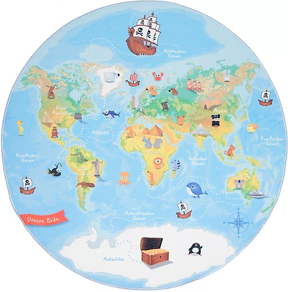 Böing Carpet Kinderteppich »Weltkarte«, rund günstig online kaufen