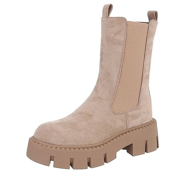 Ital-Design Stylische schwarze Stiefel mit robuster Sohle für Damen Plateau günstig online kaufen