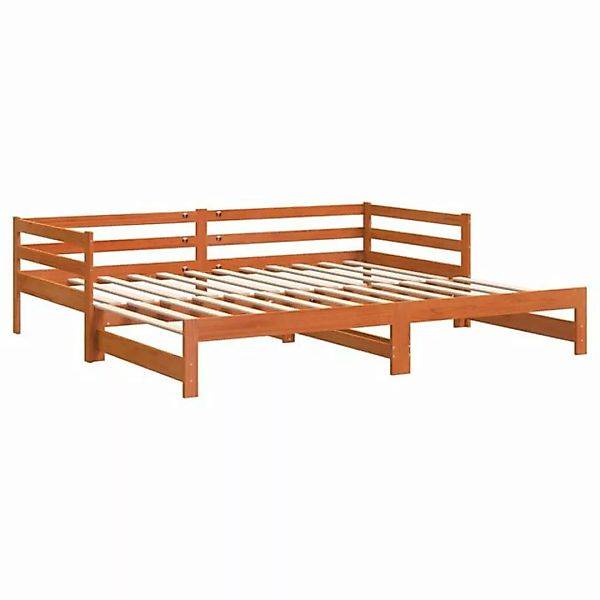 vidaXL Bett Tagesbett Ausziehbar Wachsbraun 90x190 cm Massivholz Kiefer günstig online kaufen