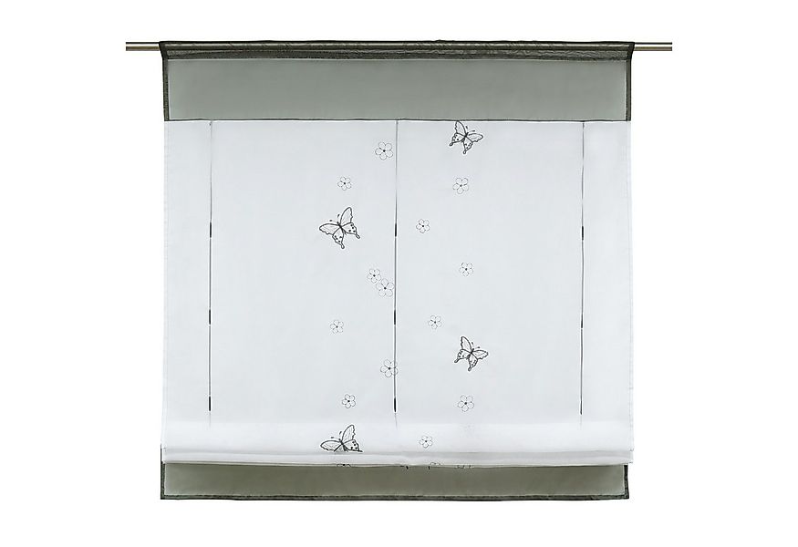 Joyswahl Raffrollo, mit Stangendurchzug, Raffgardine mit Tunnelzug, Bändche günstig online kaufen