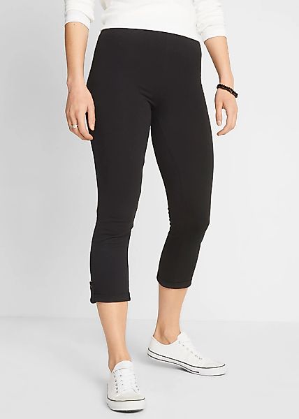 bonprix Caprileggings aus Baumwolle mit Elasthan, Skinny Fit, mit gekrempel günstig online kaufen