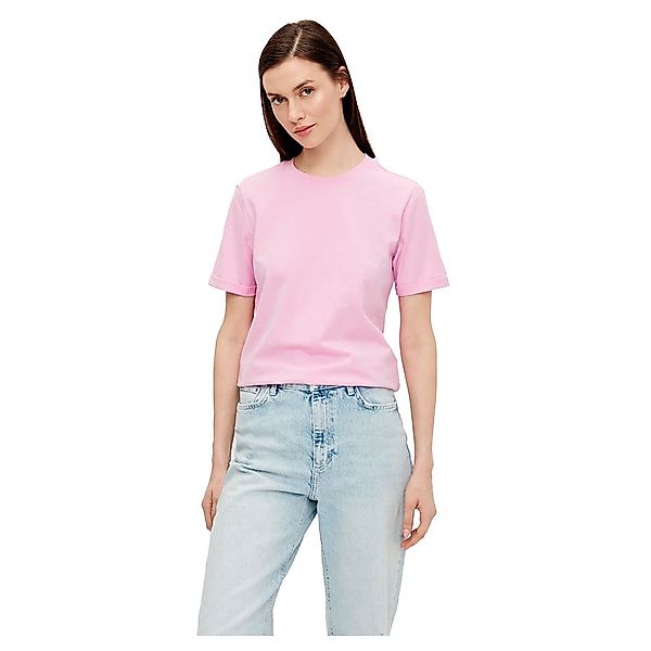 Pieces Ria Kurzarm Fold Up Solides T-shirt L Pastel Lavender günstig online kaufen