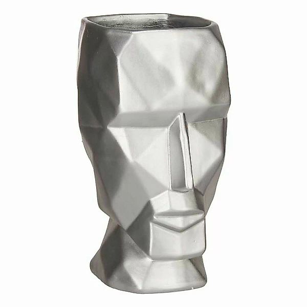 Vase Gesicht 3d Silberfarben Polyesterharz (12 X 24,5 X 16 Cm) günstig online kaufen
