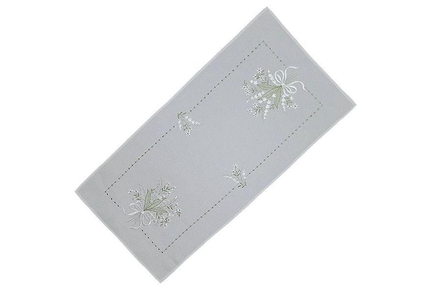 texpot Tischdecke Tischläufer Stickerei Maiglöckchen Frühling Deko (1-tlg) günstig online kaufen