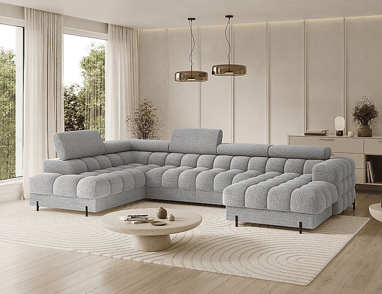 MOEBLO Ecksofa Vinca, Modernes U-Form Sofa mit Schlaffunktion, großem Staur günstig online kaufen