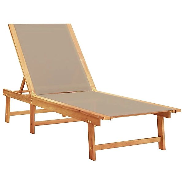 vidaXL Sonnenliege Taupe Massivholz Akazie und Textilene 4008415 günstig online kaufen