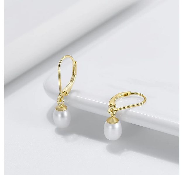 Runde Perlé Perlenohrringe "Theresa" minimalistische Perlenohrhänger mit Sü günstig online kaufen