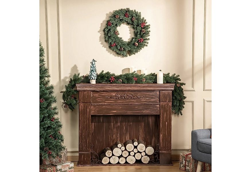 BlingBin Dekokranz Künstlicher Weihnachtskranz Türkranz Tannenkranz, Rückse günstig online kaufen