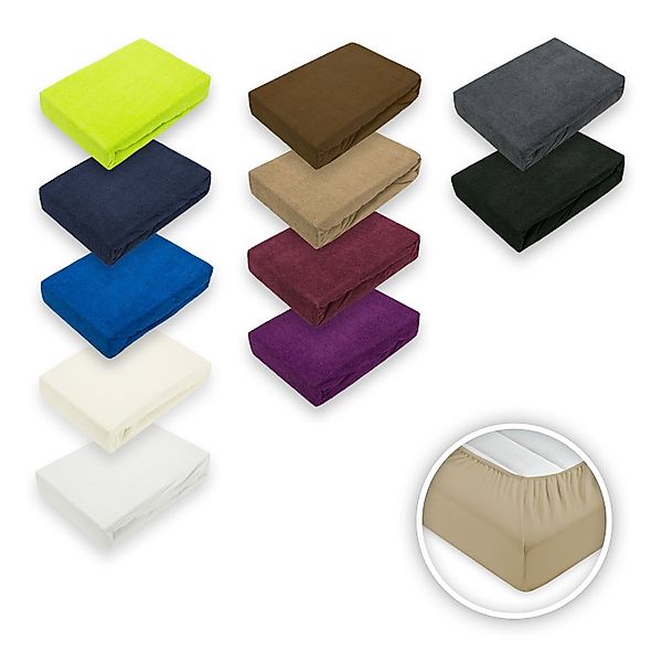 EXKLUSIV HEIMTEXTIL Spannbettlaken Frottee Spannbettlaken mit Rundumgummizu günstig online kaufen