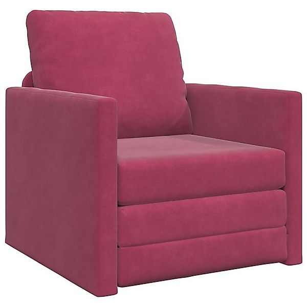 vidaXL Sofa Sofa-Bett 2-in-1 Weinrot 74x77x81 cm Velour, 1 Teile günstig online kaufen