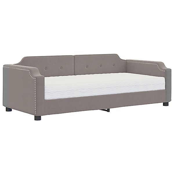 vidaXL Bett, Tagesbett mit Matratze Taupe 100x200 cm Stoff günstig online kaufen