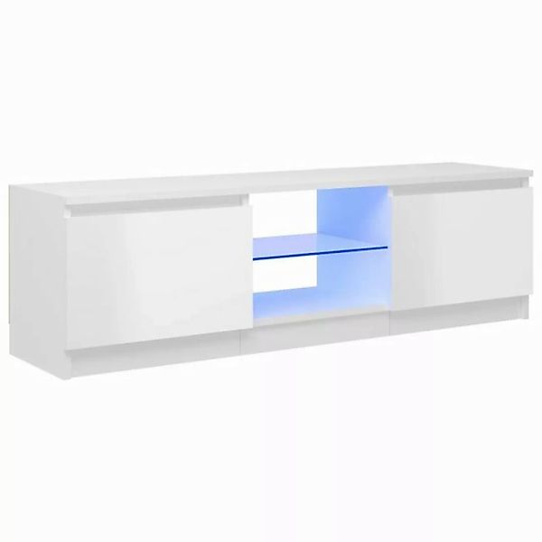 vidaXL TV-Schrank TV-Schrank mit LED Leuchten Hochglanz-Weiß 120x30x35,5 cm günstig online kaufen