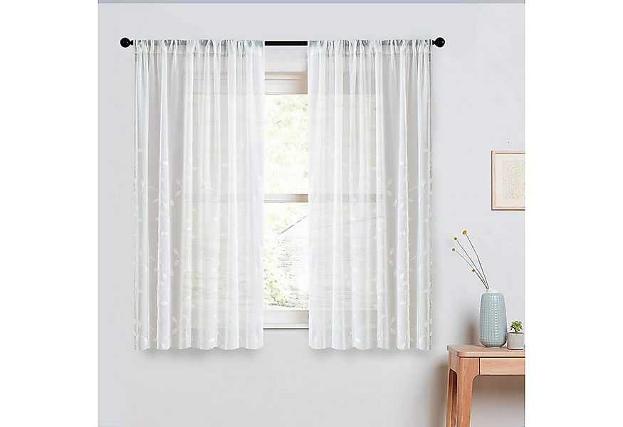 BYSURE Vorhang (2 St), Stangendurchzug, halbtransparent, Boho BlumenVorhäng günstig online kaufen