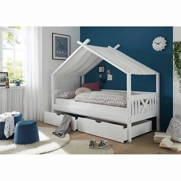 Lomadox Funktionsbett Kinderbett Hausbett 90x200 cm LUANA-78 aus Kiefer mas günstig online kaufen