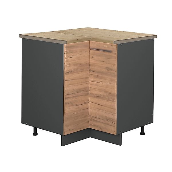 Vicco Eckunterschrank Fame-Line Goldkraft Eiche/Anthrazit 81 cm AP Eiche günstig online kaufen