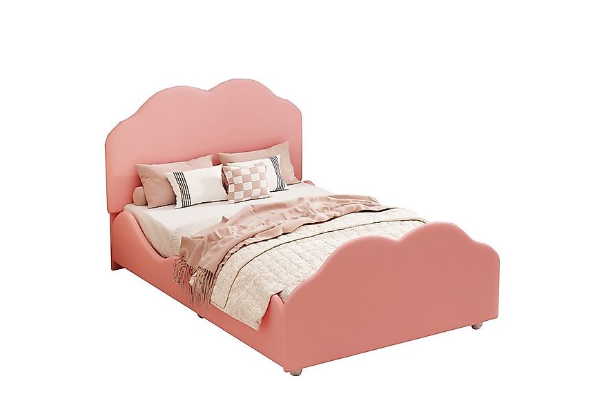 Flieks Kinderbett, süße Wolkenform Einzelbett Polsterbett 90x200cm Samt günstig online kaufen