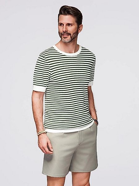 THÉÂTRE D OMBRES T-Shirt Gestreiftes Herren-T-Shirt mit durchbrochener Stru günstig online kaufen