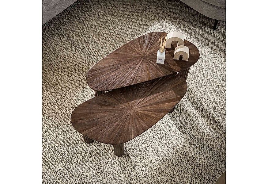 Maison ESTO Couchtisch 2er Couchtisch-Set MOJO aus Teakholz – organische Fo günstig online kaufen