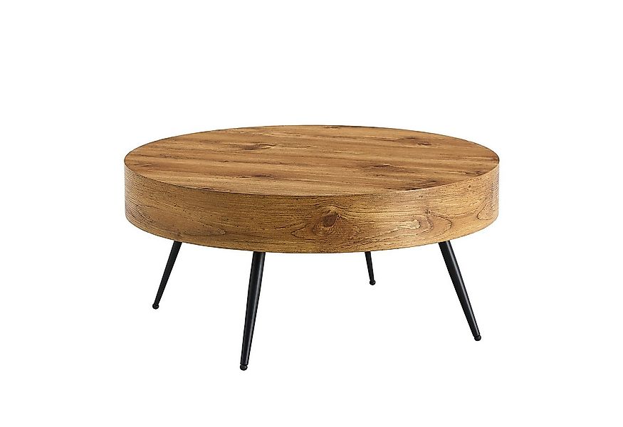i@home Couchtisch Runder Kaffeetisch, 70 cm Durchmesser in Holzoptik, Schwa günstig online kaufen