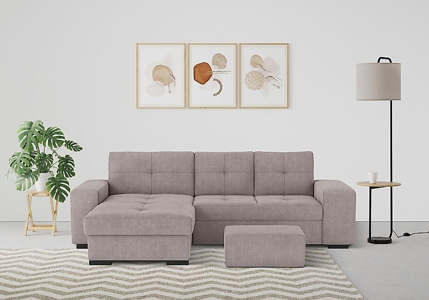 COTTA Ecksofa "Mattina L-Form", mit Hocker, wahlweise mit Bettfunktion & Be günstig online kaufen