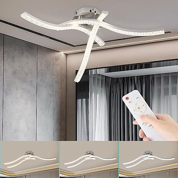oyajia Deckenleuchte 36/48W Kristall LED Deckenlampe, günstig online kaufen