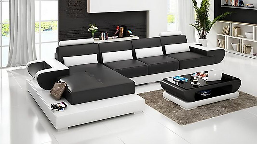 Xlmoebel Ecksofa Neu 2-teiliges Ecksofa Design-Garnitur mit Couchtisch, Her günstig online kaufen