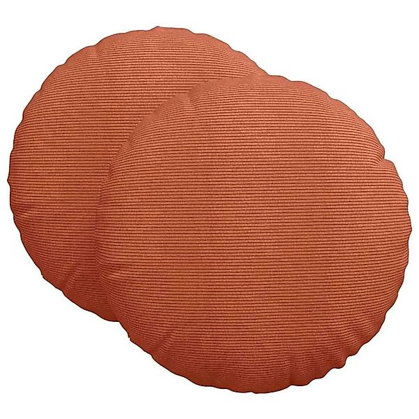 vidaXL Sitzkissen 2 Stk Rot-Orange Ø 60 cm Cordstoff 42014230 günstig online kaufen