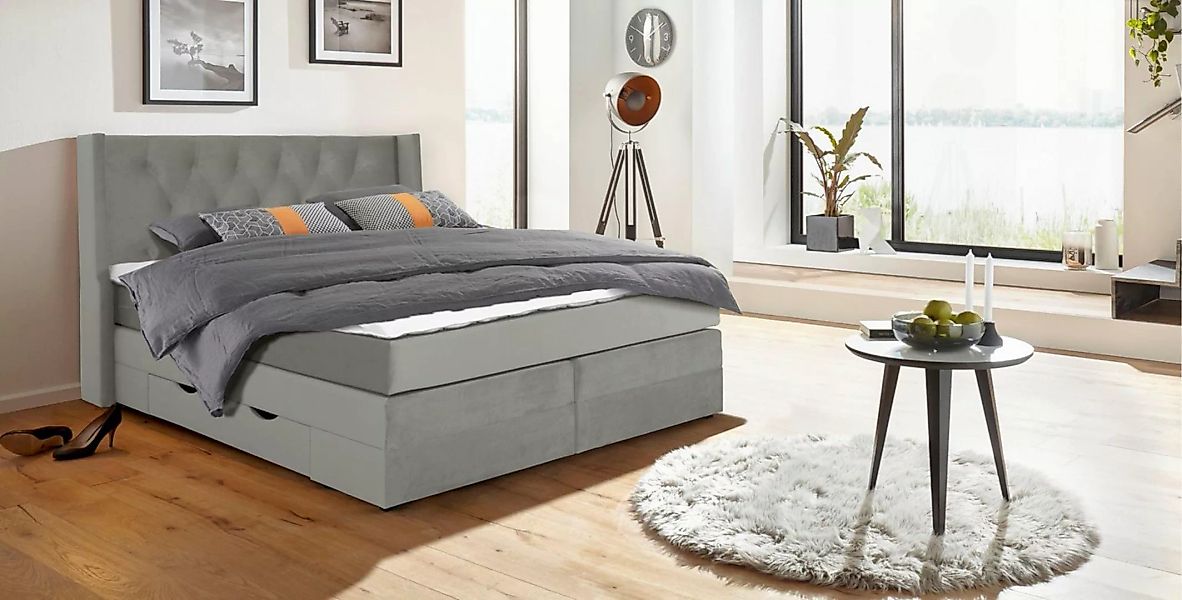 Places of Style Boxspringbett "Elegance", mit schöner Knopfheftung, in den günstig online kaufen