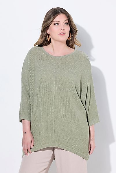MIAMODA Strickpullover Pullover oversized Glitzerstrick Fledermaus-Ärmel günstig online kaufen