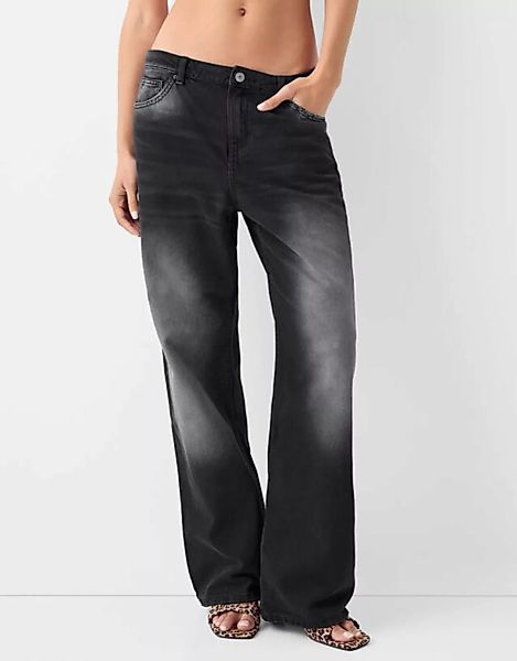 Bershka Baggy-Jeans Damen 40 Grau günstig online kaufen