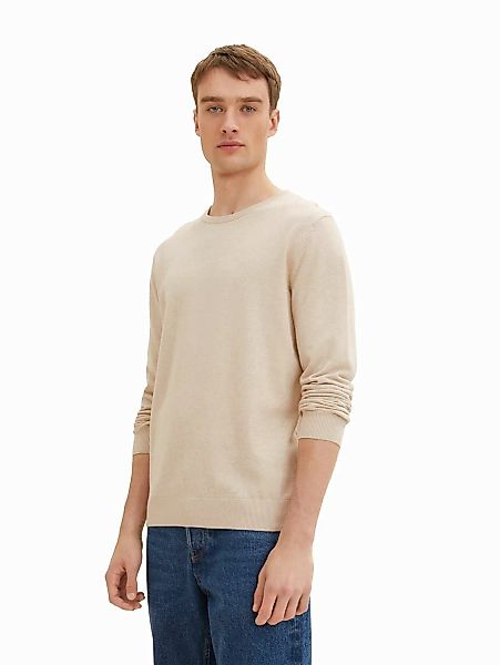 Tom Tailor Herren Rundhals Pullover Basic Crew Neck günstig online kaufen