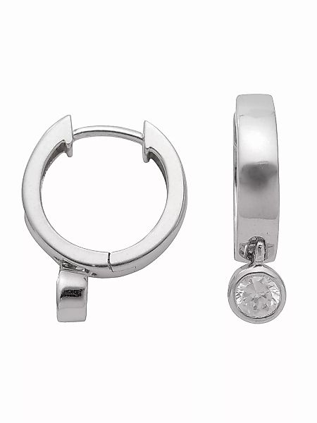 Adelia´s Paar Ohrhänger "925 Silber Ohrringe Creolen mit Zirkonia Ø 14,6 mm günstig online kaufen