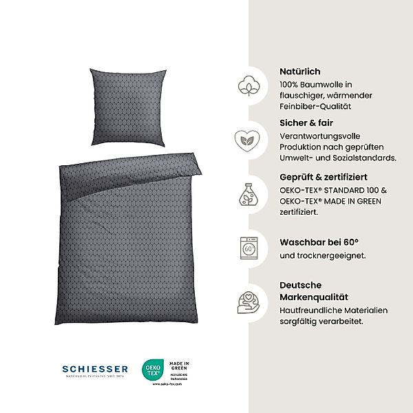 Schiesser Bettwäsche »Drops aus weicher Baumwolle mit modernem Grafikprint« günstig online kaufen