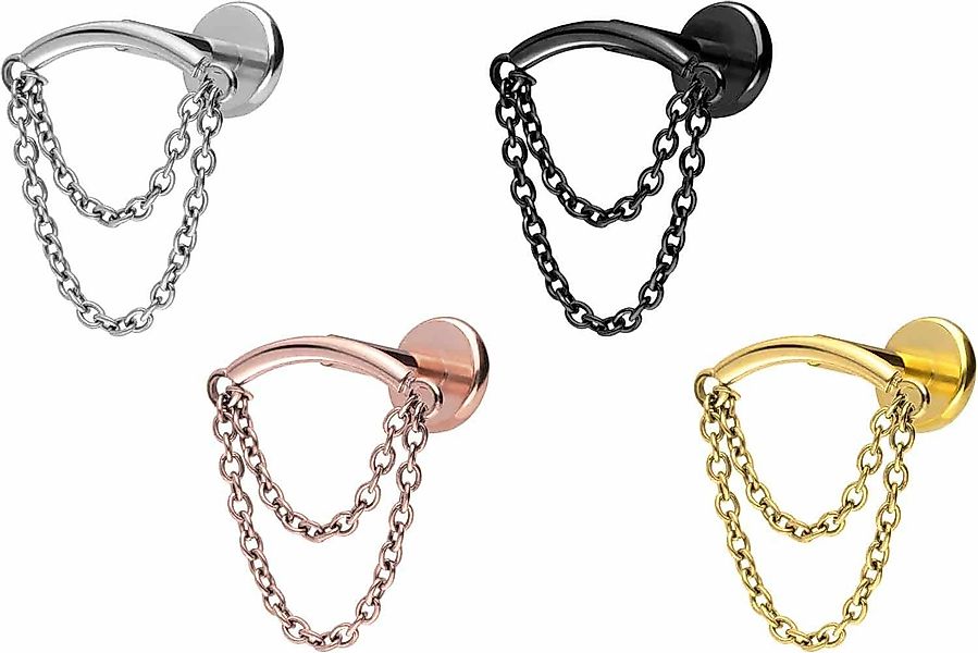 PIERCINGLINE Piercing-Set Titan Labret mit Push günstig online kaufen