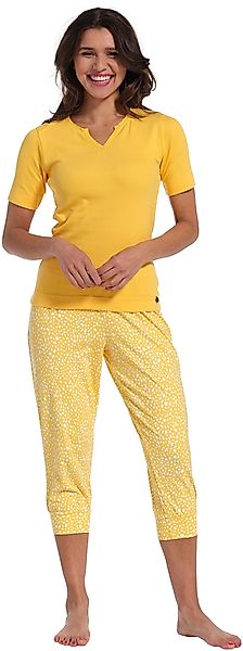 Rebelle Schlafanzug Damen Pyjama mit Caprihose günstig online kaufen