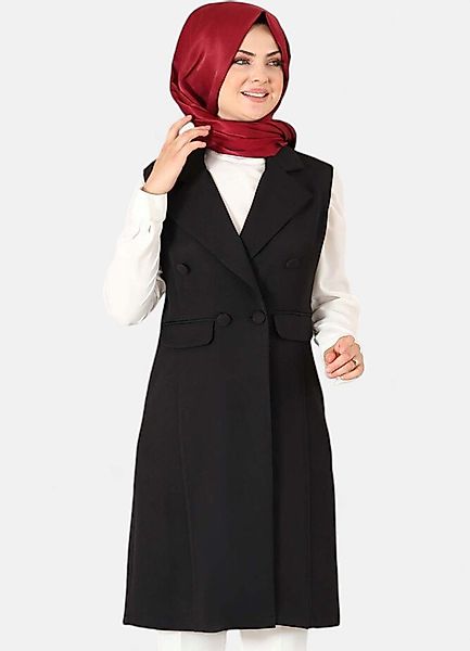 fashionshowcase Longtunika Damen Weste mit Knopfdetail günstig online kaufen