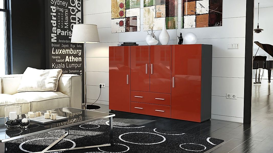 Vladon Highboard Nora (Anrichte mit 2 Schubladen und 4 Türen, mit insgesamt günstig online kaufen