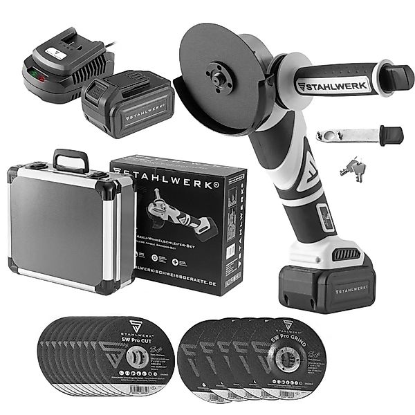 STAHLWERK Akku-Winkelschleifer AWS-20 ST Brushless Motor 20V 4Ah Akku 7500 günstig online kaufen