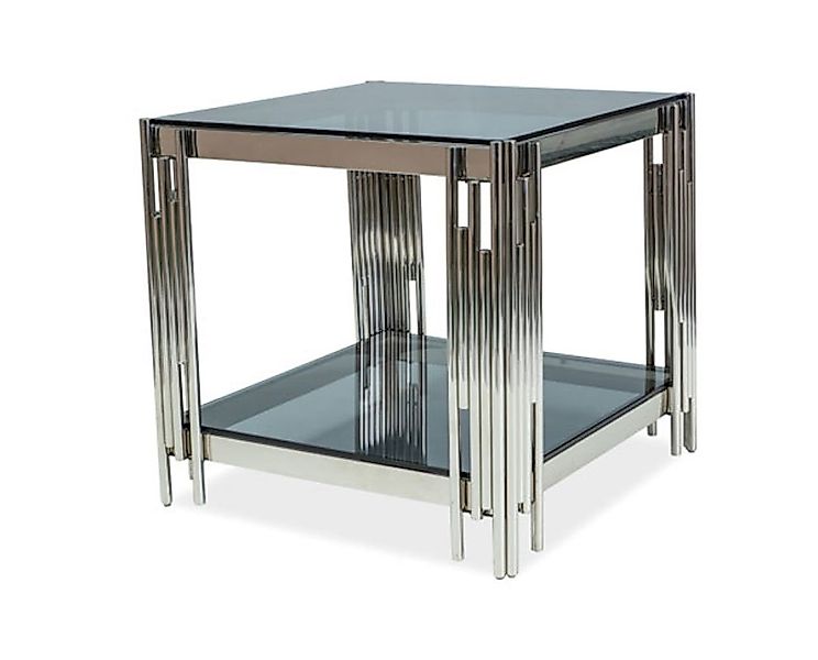 Feldmann-Wohnen Couchtisch Fyli, 55x55x55cm Chrom Rauchglas günstig online kaufen