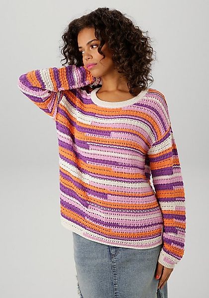 Aniston CASUAL Strickpullover im extravagantem Streifen-Dessin günstig online kaufen