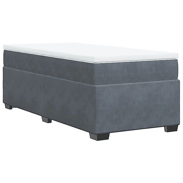 vidaXL Boxspringbett mit Matratze Dunkelgrau 90x200 cm Samt2101792 günstig online kaufen