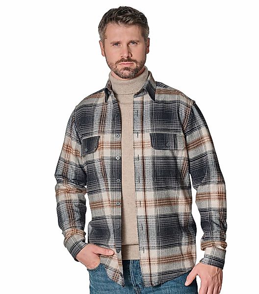 CASAMODA Langarmhemd "CASAMODA Hemdjacke kariert" günstig online kaufen