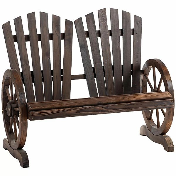 Outsunny Bank Gartenbank mit Armlehne, Tannenholz, günstig online kaufen