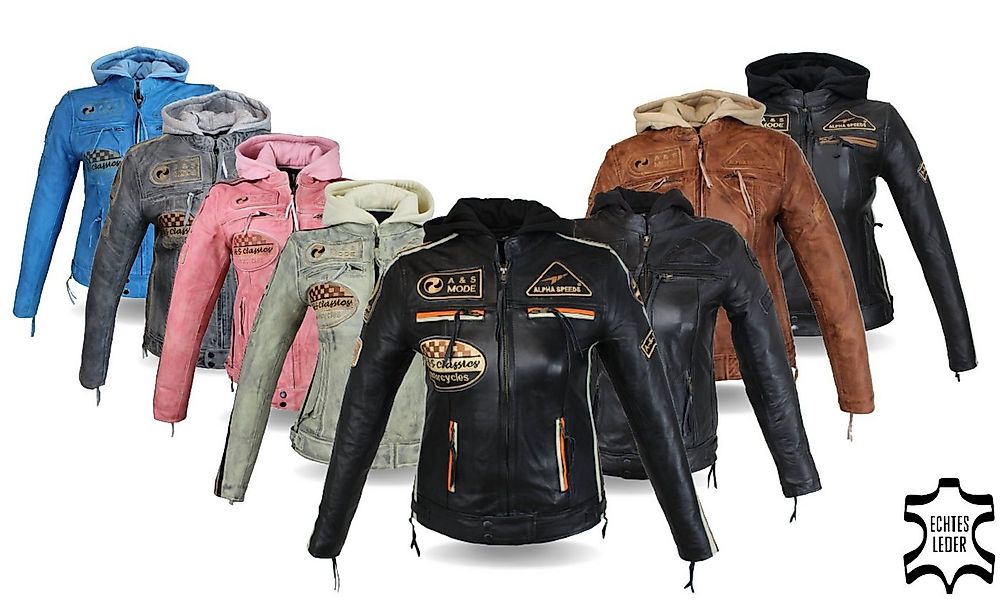 Alpha Speeds Motorradjacke - /Freizeit Damen Lammlederjacke Bikerjacke High günstig online kaufen