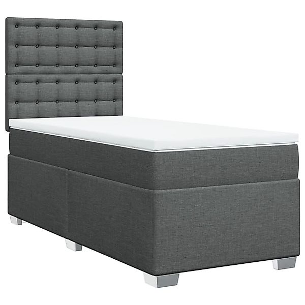 vidaXL Boxspringbett mit Matratze Dunkelgrau 90x200 cm Stoff 3292686 günstig online kaufen