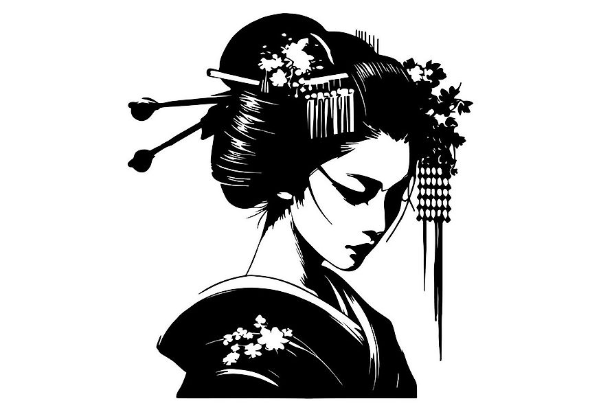 Jumpeak Wanddekoobjekt Japanische Frau Metall Wanddekoration, Frauendekorat günstig online kaufen