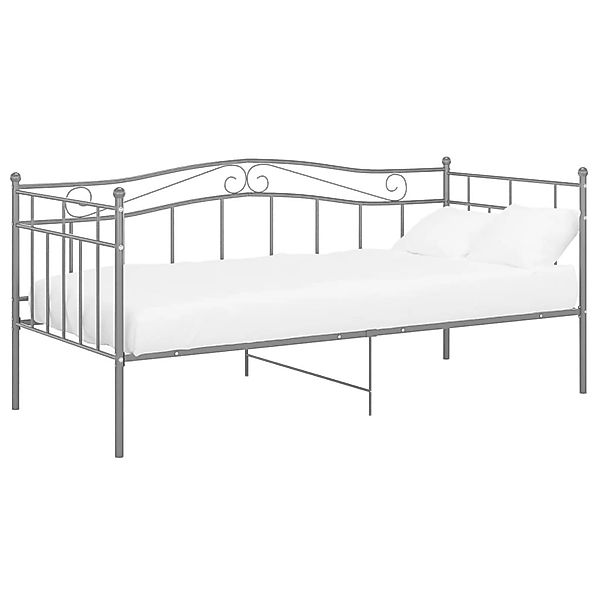 vidaXL Bettgestell Schlafsofa Bettgestell Grau Metall 90x200 cm Einzelbett günstig online kaufen