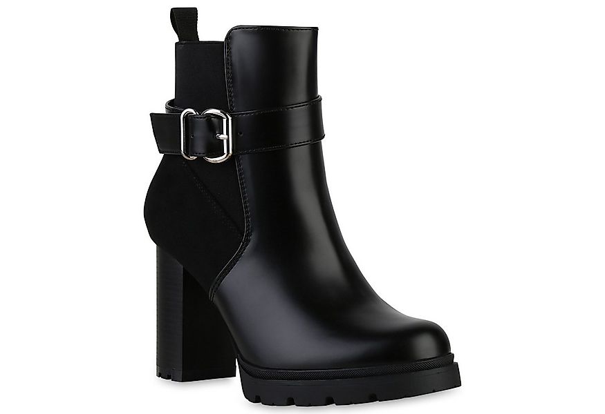 VAN HILL 840735 Bikerboots Damen Leicht Gefütterte Biker Boots Schnallen Pr günstig online kaufen