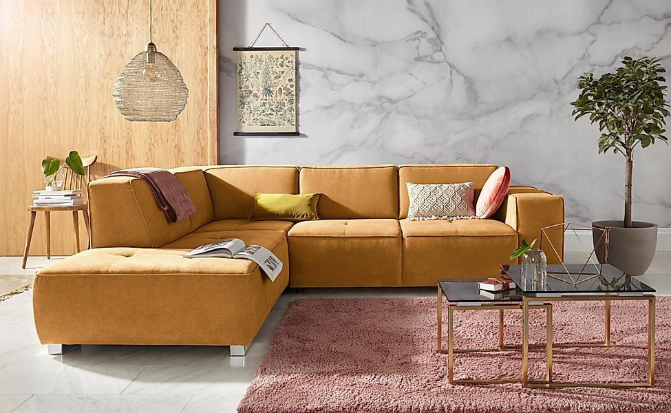 INOSIGN Ecksofa "Sapporo L-Form" wahlweise Bettfunktion oder Sitztiefenvers günstig online kaufen