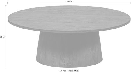 WOOOD Couchtisch "Venlo" runde Form, belastbar bis 25 kg, H 35 cm x Ø 100 c günstig online kaufen